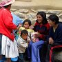 Urabomba, Peru - Family at bus depot